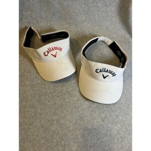 Callaway Golf Visors Set of 2 White Red Navy Blue Adjustable Performance Hats